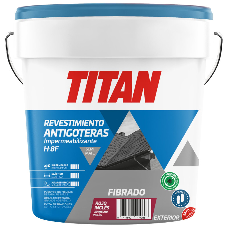 IMPER. TITAN FIBRADO ROJO INGLES 15LTS.