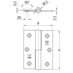 BISAGRA AMIG 2077 80x60 A. INOX IZDA.