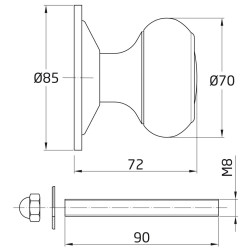 POMO PUERTA AMIG 55 ACERO LATONADO