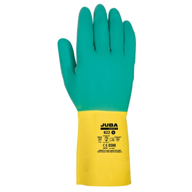 GUANTE CAPITOL II BICOLOR LATEX FLOCADO T.9