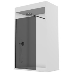 MAMPARA ONE OT-2000 1.20x1.95 NEGRO/VIDRIO GRIS HUMO 1F