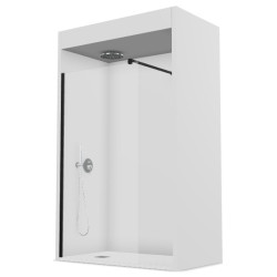 MAMPARA ONE OT-2000 0.90x1.95 NEGRO/VIDRIO TRANSPARENTE 1F