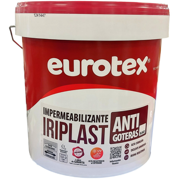 IMPERMEABILIZANTE BLANCO ANTIGOTERA IRIPLAST 14LTS