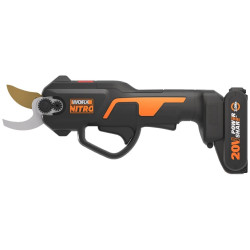TIJERAS PODAR WORX  S/CABLE C/BAT+CARG. 20V 2.0AH