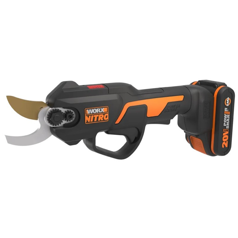 TIJERAS PODAR WORX  S/CABLE C/BAT+CARG. 20V 2.0AH