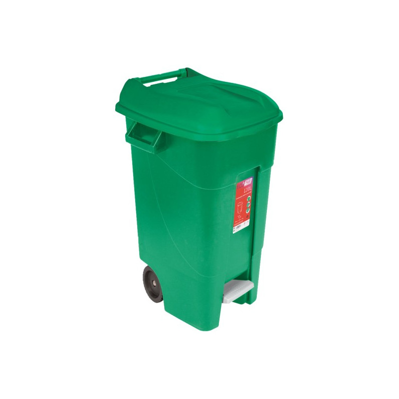 CONTENEDOR C/PEDAL VERDE/VERDE 120L