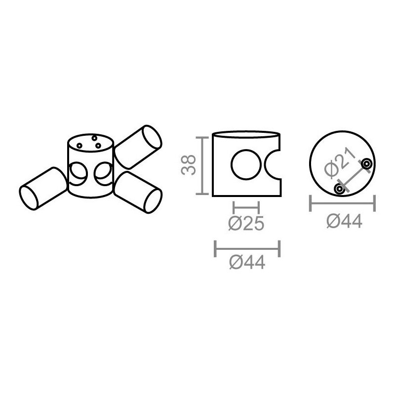 NUDO CONECTOR TUBO CB06 90º IN