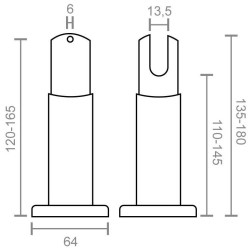 PATA REGULABLE CB10 110/180mm IN