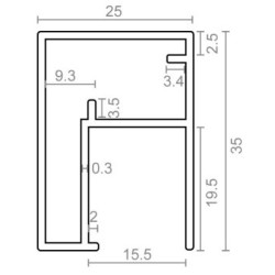 PERFIL SUPERIOR CABINA CB19 3MTS EI