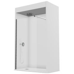 MAMPARA F1000x1950 PLATA A/BRILLO PANEL F SEP+BARRA IZDA