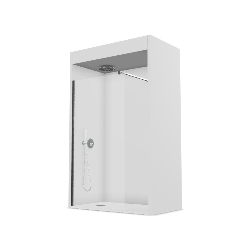 MAMPARA F1000x1950 PLATA A/BRILLO PANEL F SEP+BARRA IZDA