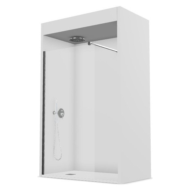 MAMPARA F1000x1950 PLATA A/BRILLO PANEL F SEP+BARRA IZDA