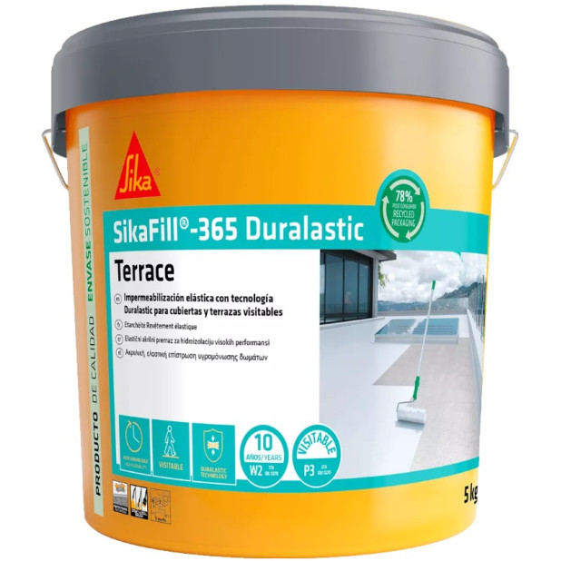 IMPERMEABILIZANTE SIKAFILL 365 TERRACE BLANCO 20KG