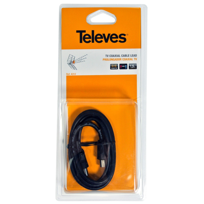 PROLONGADOR COAXIAL "CEI" M-H NEGRO 1.5MTS