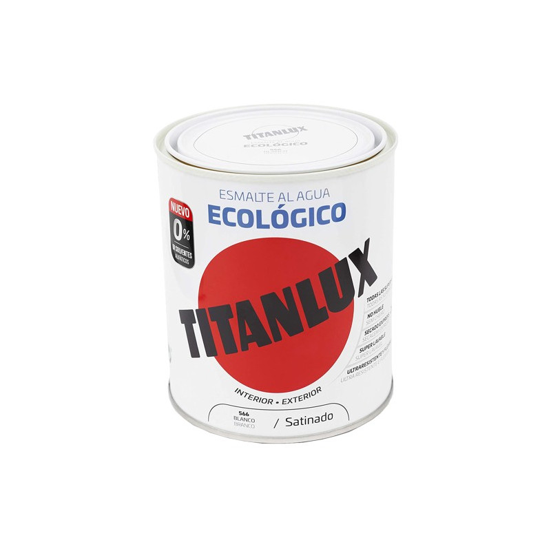 TITANLUX ESMALTE AL AGUA SATINADO BLANCO 750ML