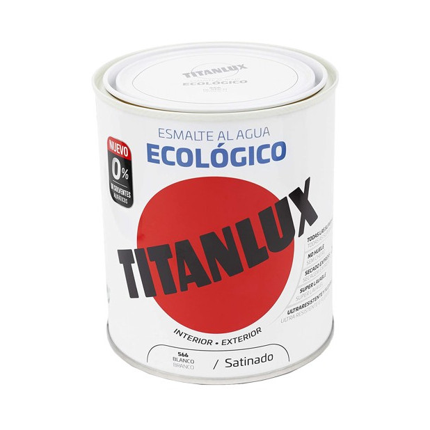 TITANLUX ESMALTE AL AGUA SATINADO BLANCO 750ML