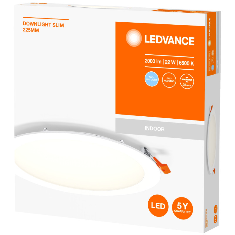 DOWNLIGHT SLIM 225mm 22W 2400LM 6500K