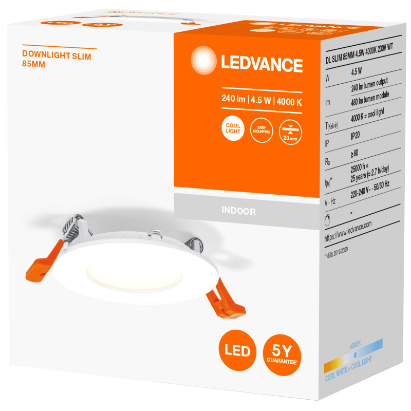 DOWNLIGHT SLIM 85mm 4.5W 480LM 4000K