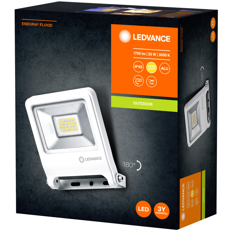 FOCO ENDURA FLOOD 20W 1700LM 3000K 830 BLANCO