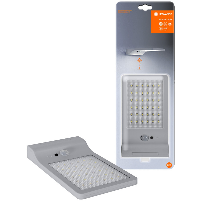 FOCO DOORLED SOLAR 3W 320LM 4000K PLATA