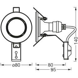 SPOTLIGHT RECESS SET 2.6W 230LM 2700K GU10 NIQUEL (3und)