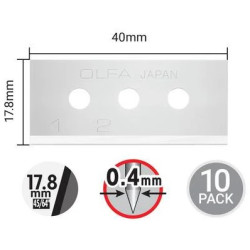 CUCHILLA RECTANGULAR 40x17,8MM (10und)