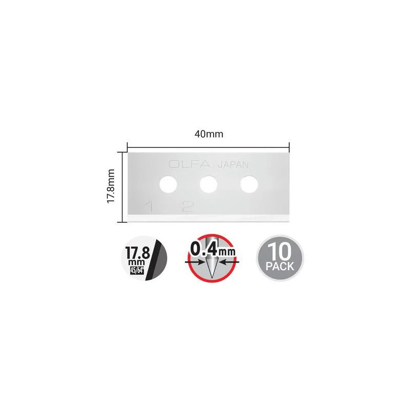 CUCHILLA RECTANGULAR 40x17,8MM (10und)