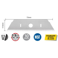CUCHILLA TRAPEZOIDAL 17,5MM ACERO INOX (10und)