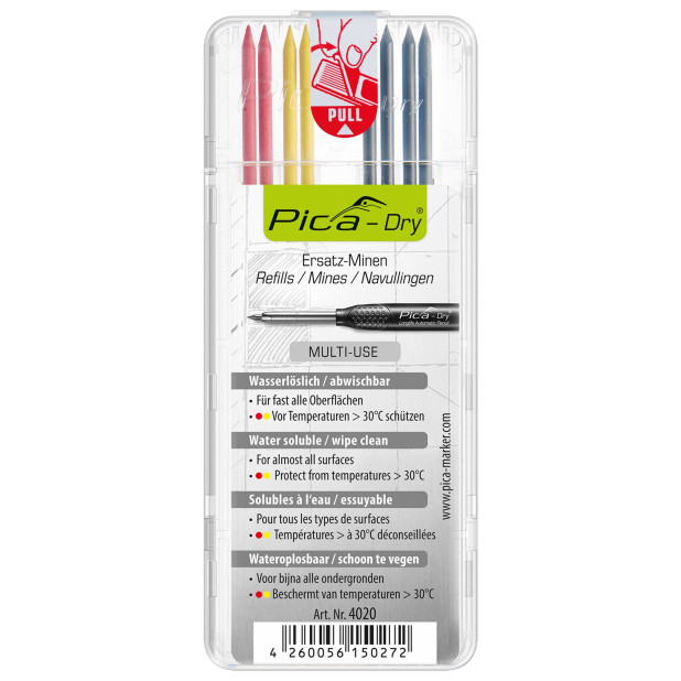 ESTUCHE MINAS GRAFITO/ROJO/AMAR. MULTIUSOS (8Und)