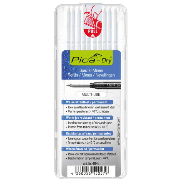 ESTUCHE MINAS BLANCO WATERPROOF (10Und)