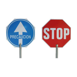 PALETA PASE-STOP PVC C/MANGO ALUM.30CM