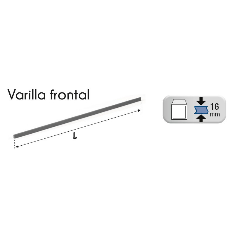 VARILLA RECT.P/FRONTAL TECHNO 1200MM BLANCO