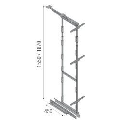 COLUMNA EXTR.OVAL 1550-1870 MM.MOD.50 F19084-CB+F19080/85-CB+F19069 CROMO BRILLO