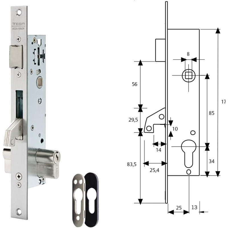 CERRADURA TESA 2241/25AI S/ESC.