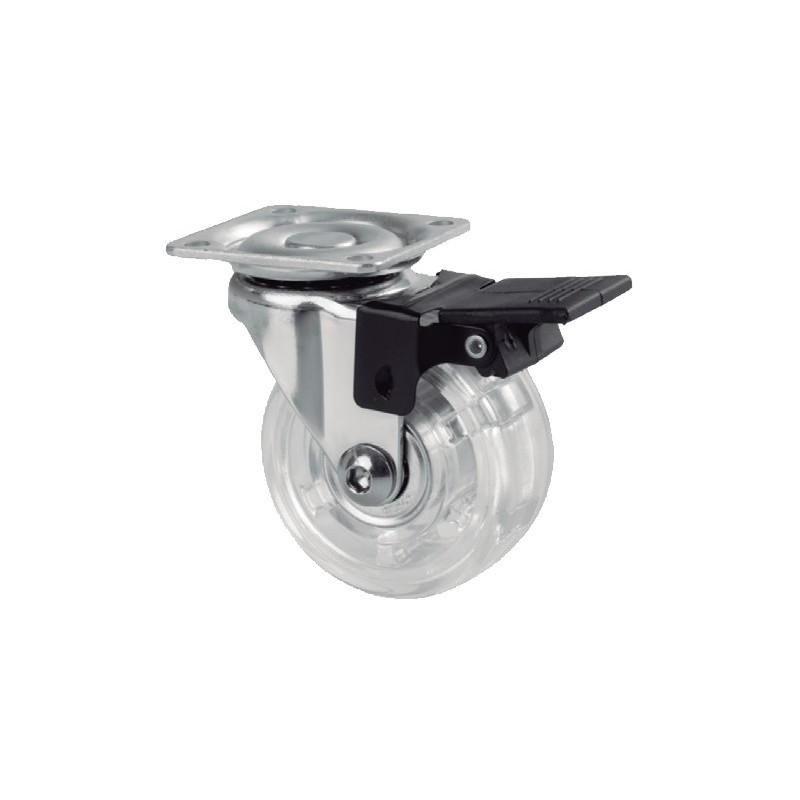 RUEDA EMMA II 50MM PLACA 46x46 C/FRENO 50KG
