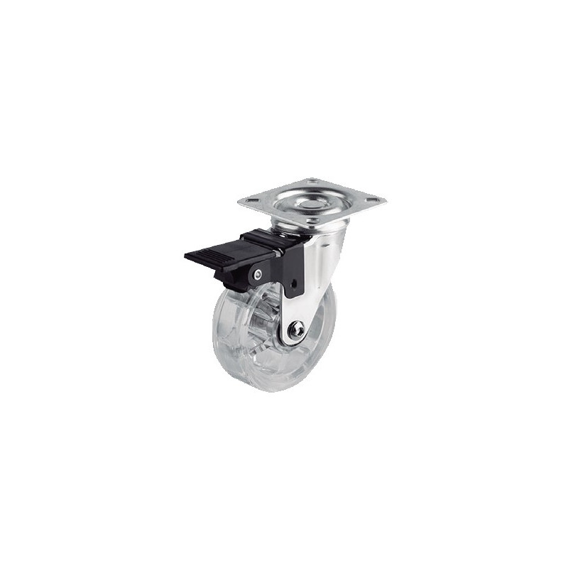 RUEDA EMMA II 75MM PLACA 60x60 C/FRENO 75KG
