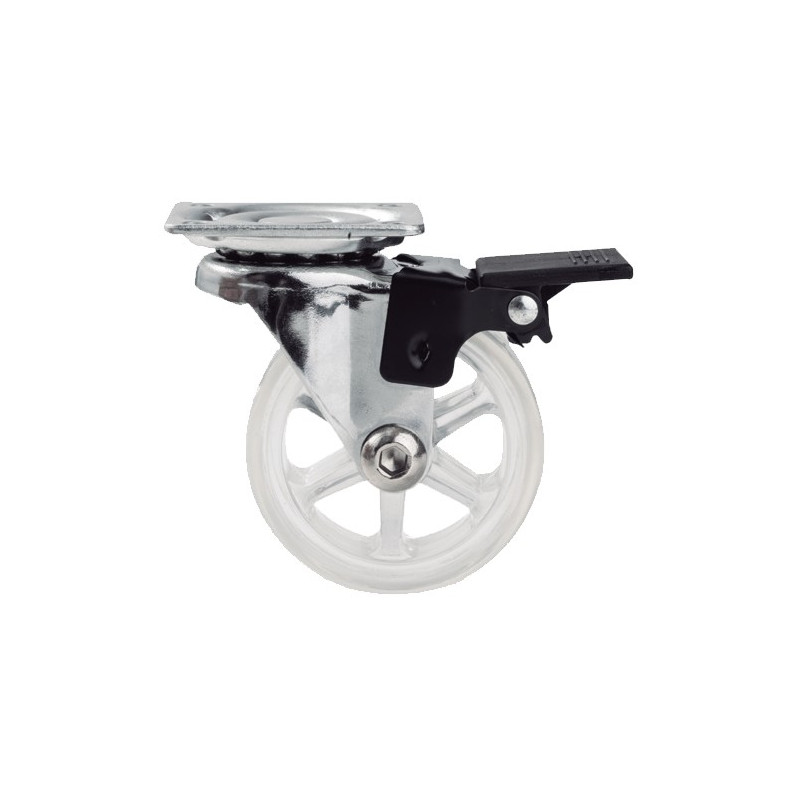 RUEDA EMMA II 75MM PLACA 60x60 C/FRENO 75KG