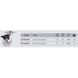 RUEDA EMMA II 75MM PLACA 60x60 C/FRENO 75KG