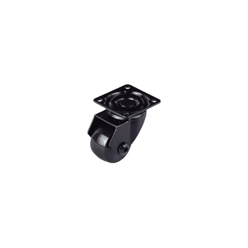 RUEDA EMMA III 35MM PLACA 46x46 S/FRENO 40KG NEGRA