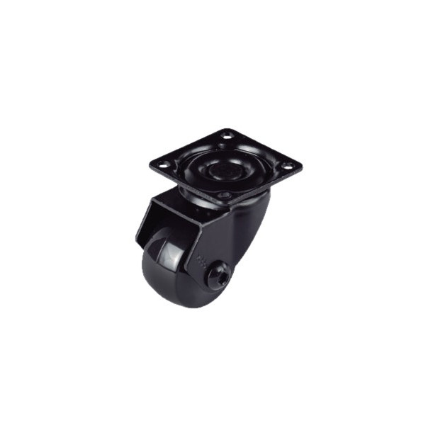 RUEDA EMMA III 35MM PLACA 46x46 S/FRENO 40KG NEGRA
