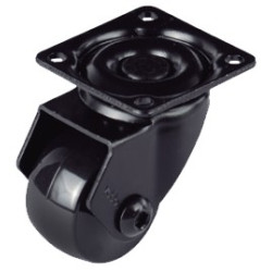 RUEDA EMMA III 50MM PLACA 46x46 S/FRENO 50KG NEGRA