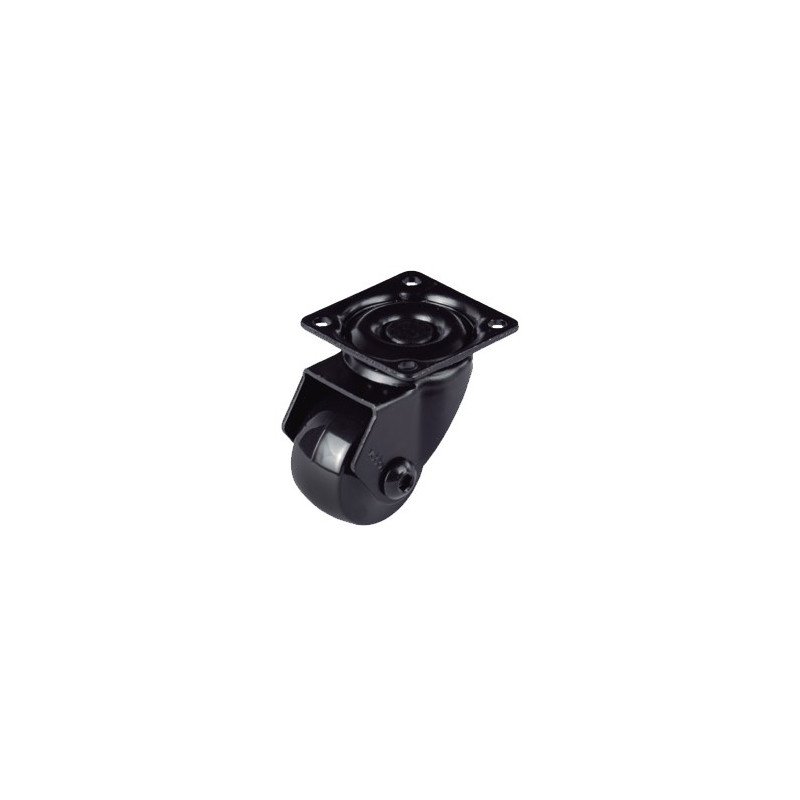 RUEDA EMMA III 50MM PLACA 46x46 S/FRENO 50KG NEGRA