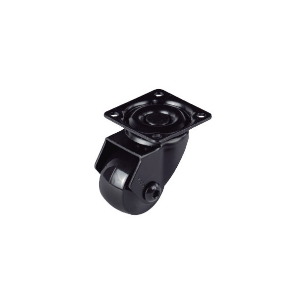 RUEDA EMMA III 50MM PLACA 46x46 S/FRENO 50KG NEGRA