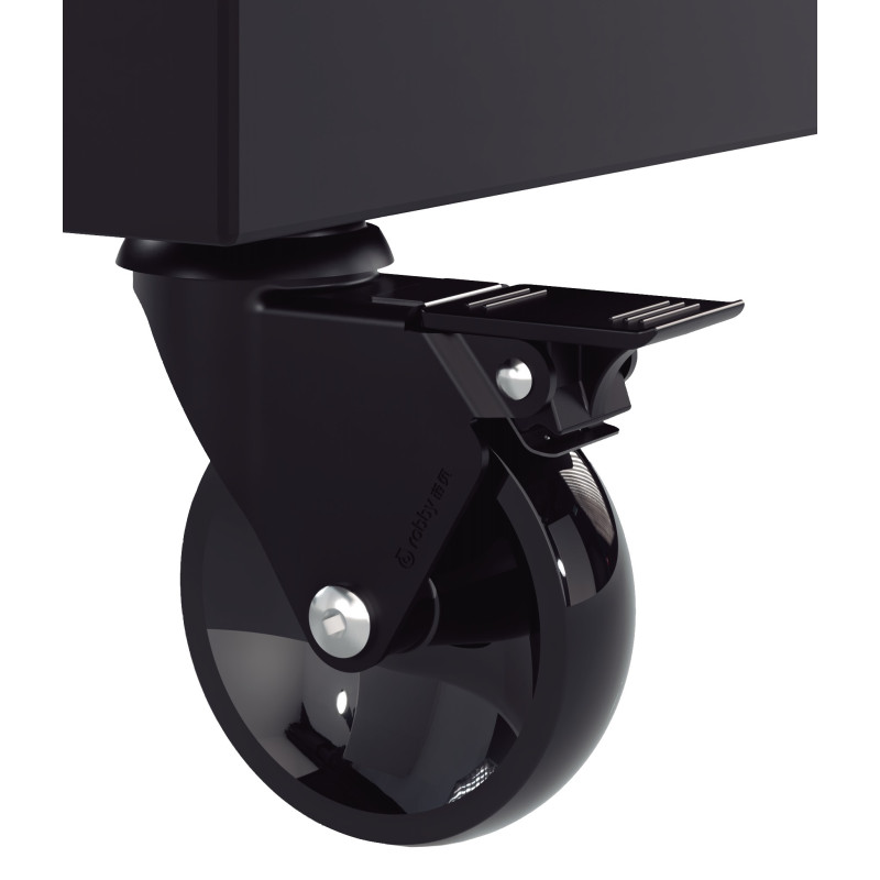 RUEDA EMMA III 50MM PLACA 46x46 C/FRENO 50KG NEGRA