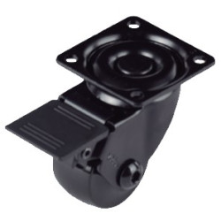 RUEDA EMMA III 50MM PLACA 46x46 C/FRENO 50KG NEGRA