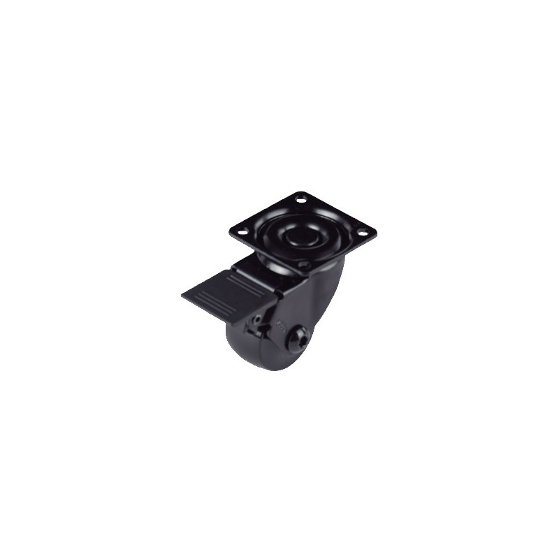 RUEDA EMMA III 50MM PLACA 46x46 C/FRENO 50KG NEGRA