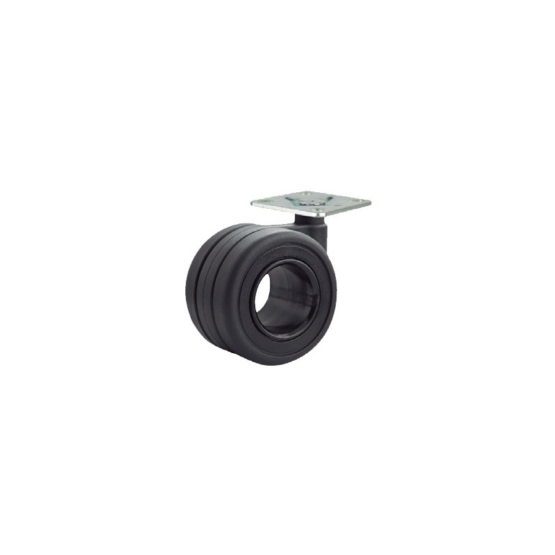 RUEDA KOO NEGRO 65MM PLACA 47x47 S/FRENO 60KG