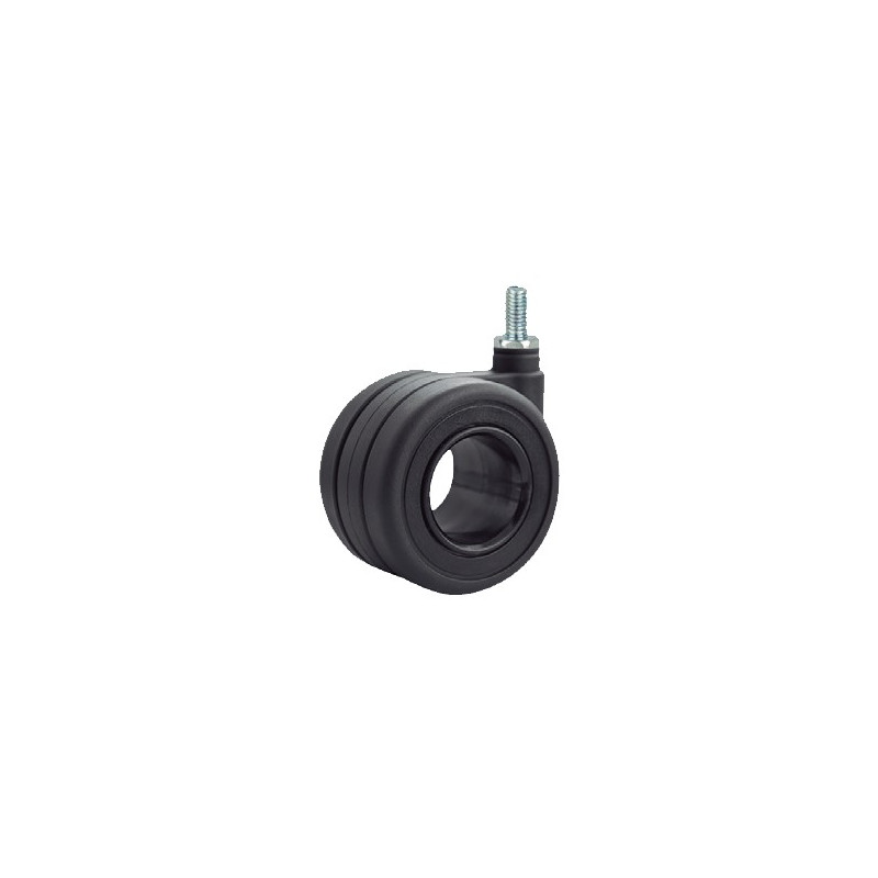 RUEDA KOO NEGRO 65MM PLACA 10x415 S/FRENO 60KG