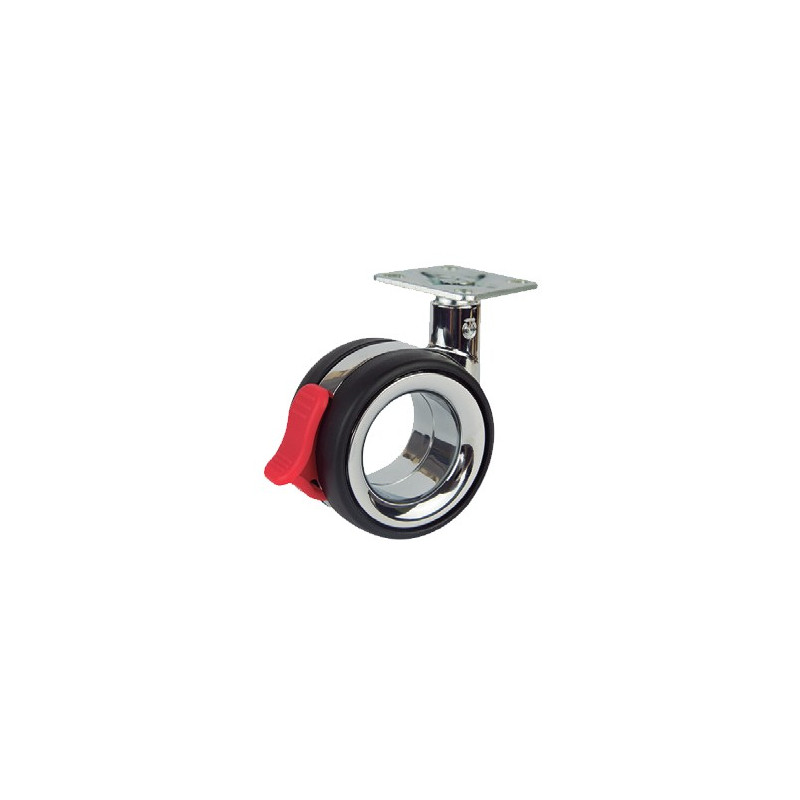 RUEDA KOO EVO 75MM PLACA 47x47 C/FRENO ZAMAK 85KG