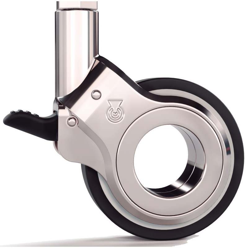 RUEDA OLYM 75MM PLACA 47x47 S/FRENO CR. ARO NEGRO 85KG